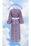 FLORAL FULL SLEEVES MIDI DRESS WITH RING